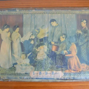 Tableau sous verre « il est né le divin enfant », 1946